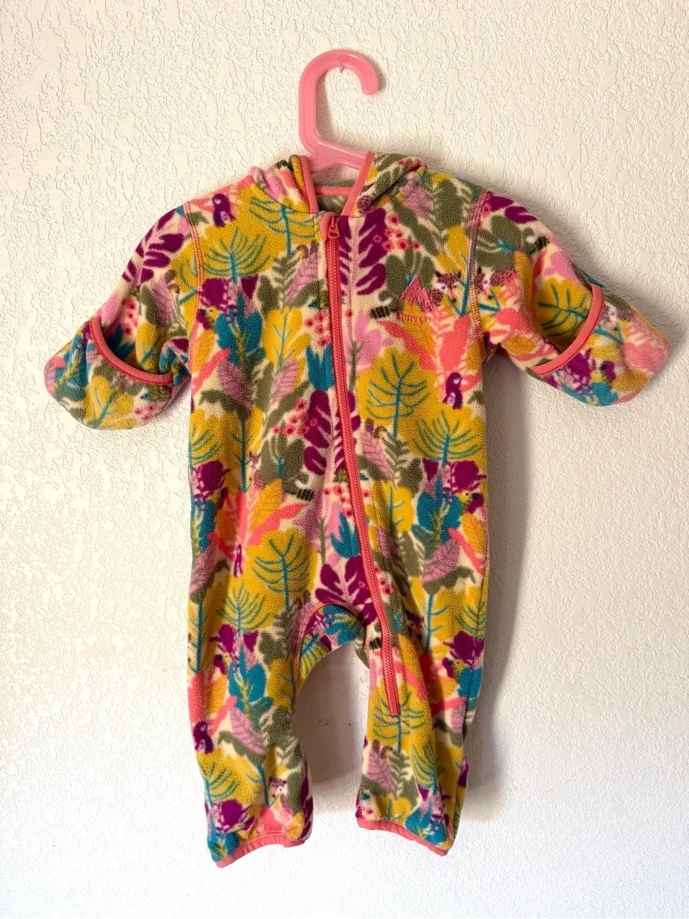 Burton Pink & Multicolor Floral Fleece One-Piece for Kids